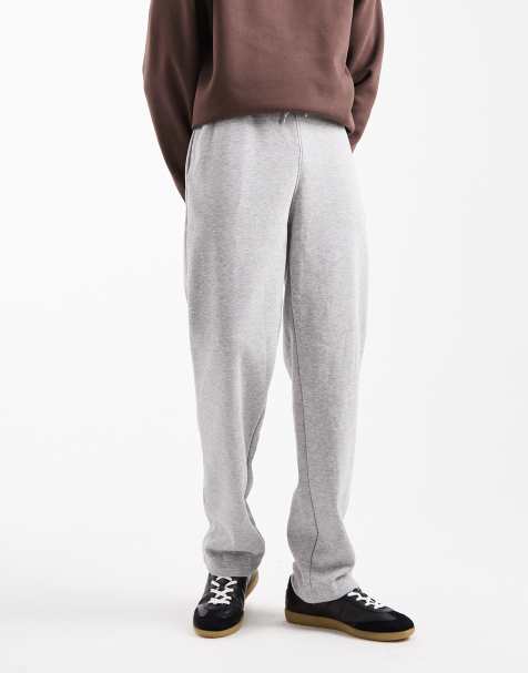 ASOS DESIGN essentials straight leg jogger in grey marl 