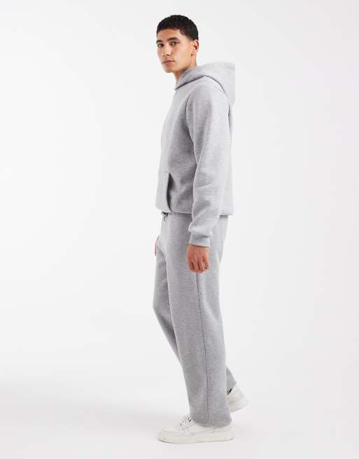 ASOS DESIGN – Szare melanżowe joggersy basic z prostymi nogawkami, 3 z 5
