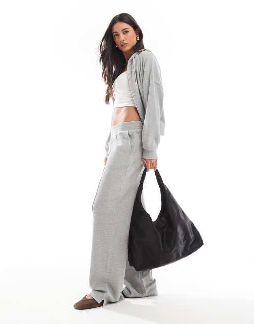ASOS DESIGN – Szare melanżowe joggersy o waflowej fakturze, część zestawu