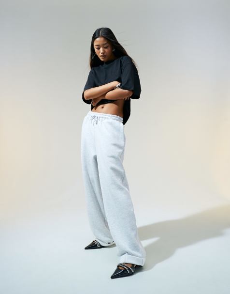 ASOS DESIGN – Szare melanżowe joggersy oversize z podwiniętym brzegiem - view 1