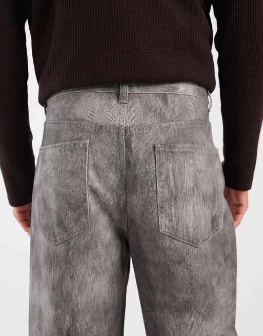 ASOS DESIGN – Szare spodnie baggy z rozmytym wzorem, 5 z 5