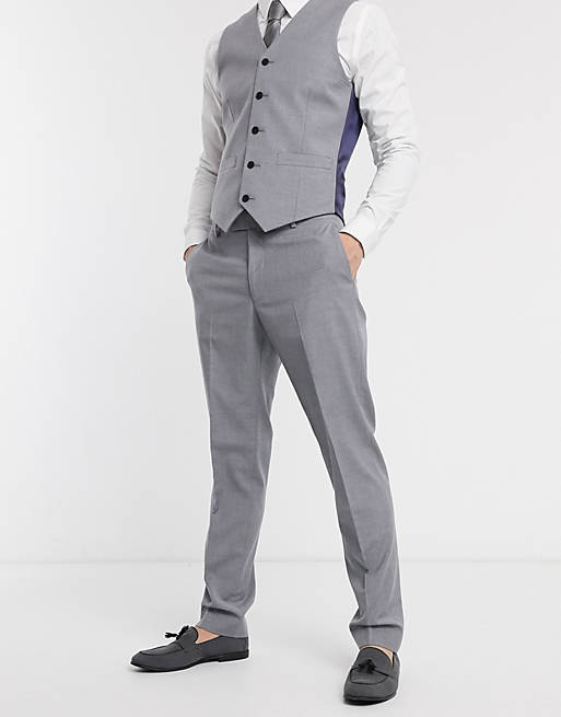 ASOS DESIGN – Szare spodnie garniturowe o dopasowanym kroju