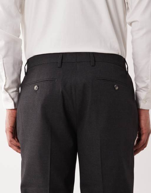 ASOS DESIGN – Szare spodnie garniturowe o dopasowanym kroju, 4 z 5