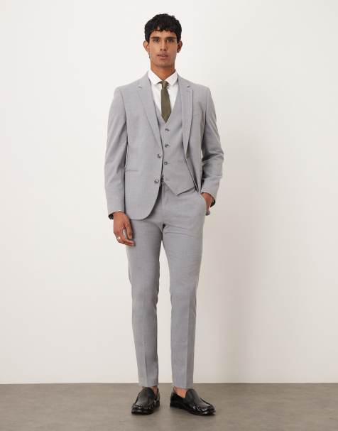 ASOS DESIGN – Szare spodnie garniturowe o obcisłym kroju - view 1
