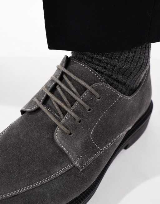 ASOS DESIGN – Szare sznurowane zamszowe buty z obszyciem, 2 z 4