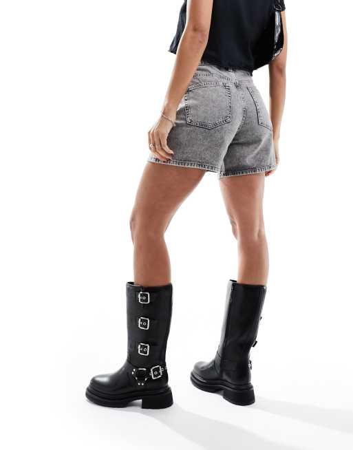 ASOS DESIGN – Szare szorty jeansowe o fasonie dad, 4 z 5