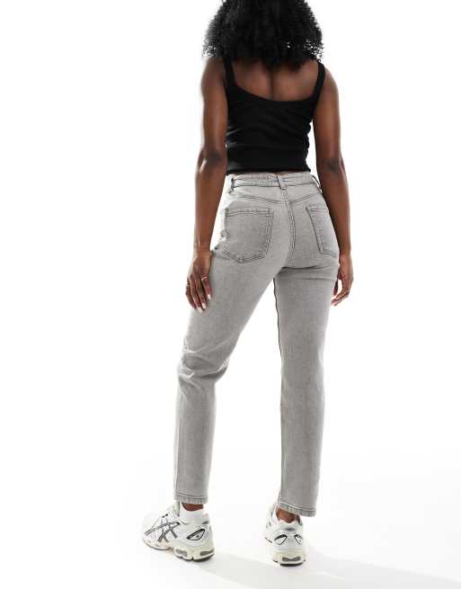 ASOS DESIGN – Szare wygodne mom jeans o dopasowanym kroju, 2 z 5