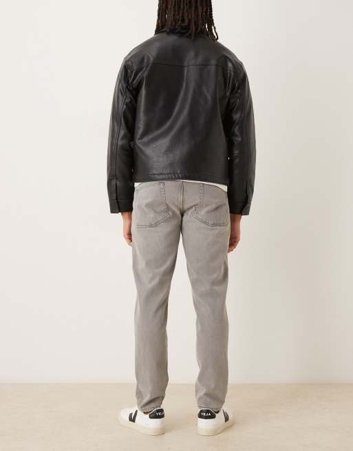 ASOS DESIGN – Szare zwężane jeansy z efektem sprania, 2 z 5