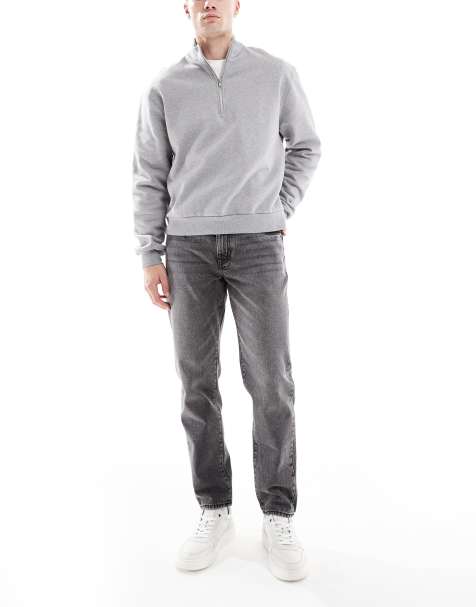 ASOS DESIGN tapered jeans in washed grey
