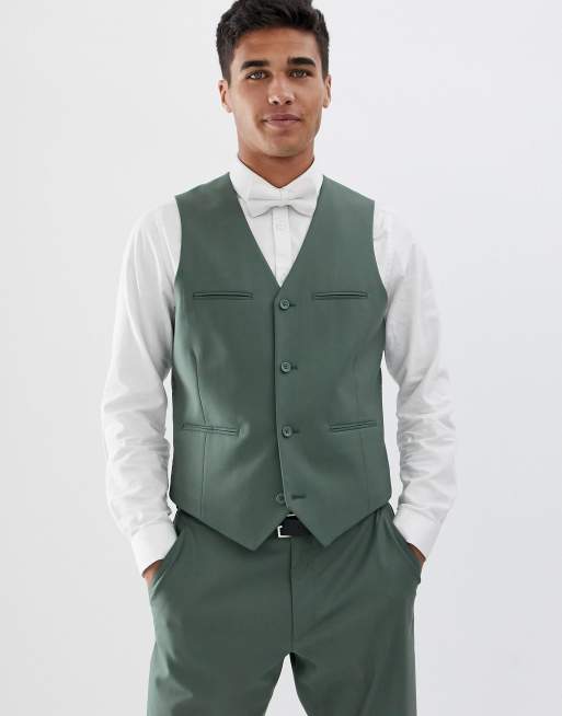 ASOS DESIGN – Szaro-zielony garnitur o dopasowanym kroju, 4 z 4