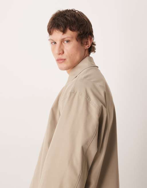 ASOS DESIGN – Szarobeżowa kopertowa kurtka oversize, 4 z 5