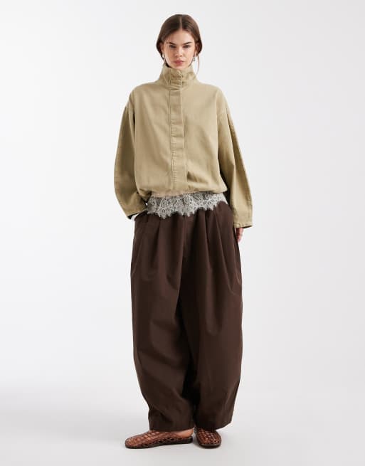 ASOS DESIGN – Szarobeżowa kurtka z wysokim kołnierzem, 2 z 4
