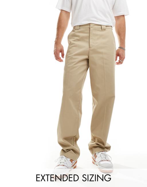 ASOS DESIGN – Szarobeżowe chinosy robocze z szerokimi szlufkami