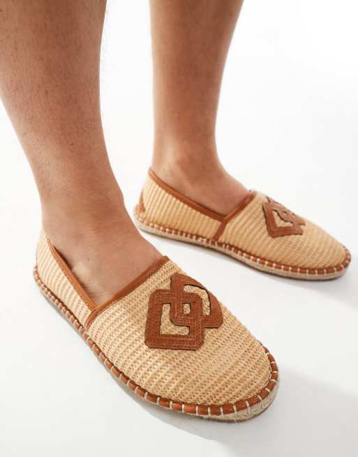 ASOS DESIGN – Szarobeżowe plecione espadryle