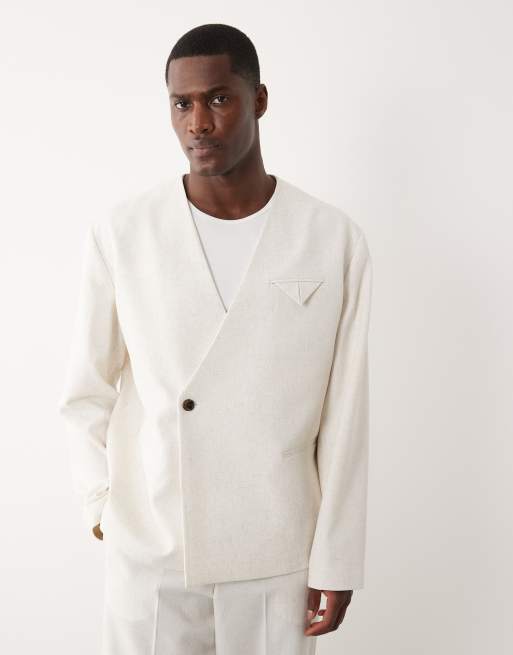 ASOS DESIGN – Kamiennobeżowy garnitur z szerokimi nogawkami, 3 z 3