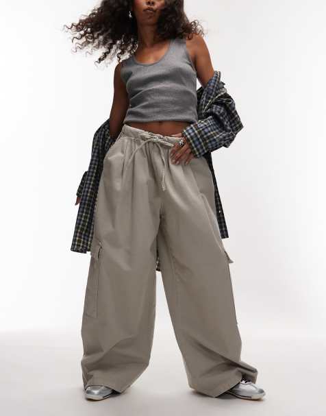 ASOS DESIGN utility washed cargo pants in stone