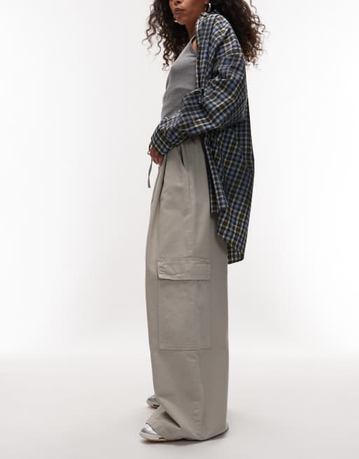 ASOS DESIGN – Szarobeżowe spodnie bojówki z efektem sprania, 5 z 5
