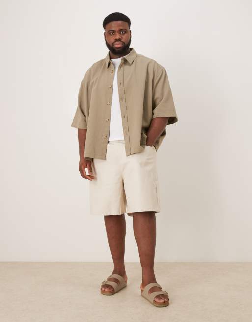 ASOS DESIGN – Szarobeżowe szorty jeansowe średniej długości, 2 z 5