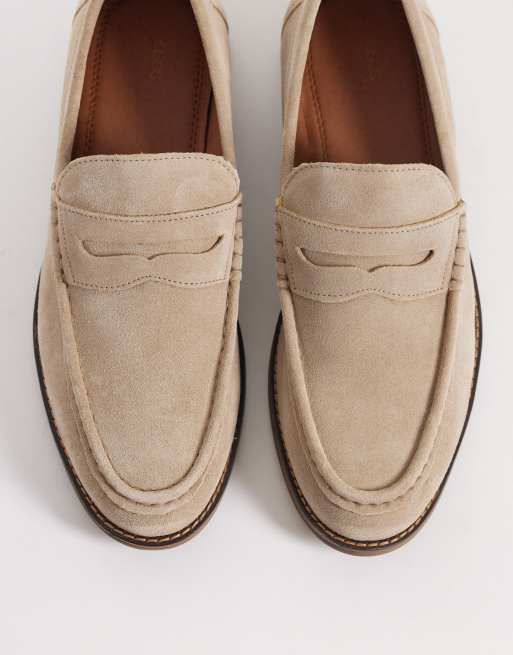 ASOS DESIGN – Szarobeżowe zamszowe loafersy penny, 2 z 4