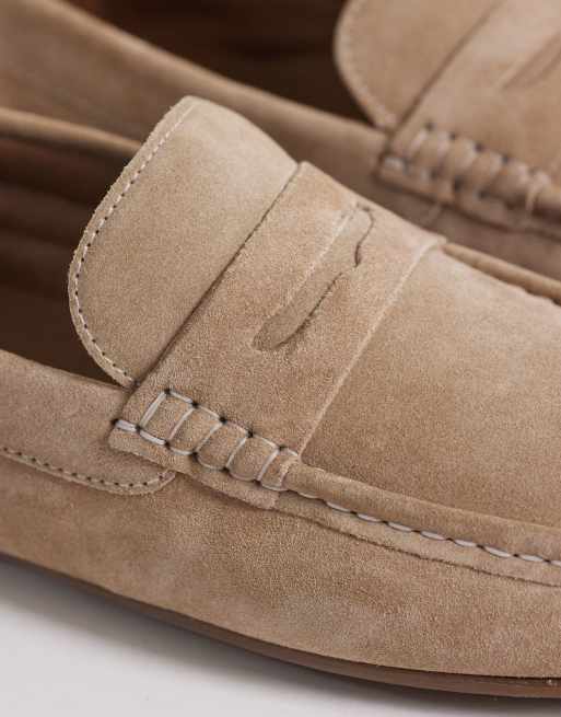 ASOS DESIGN – Szarobeżowe zamszowe loafersy penny, 2 z 4