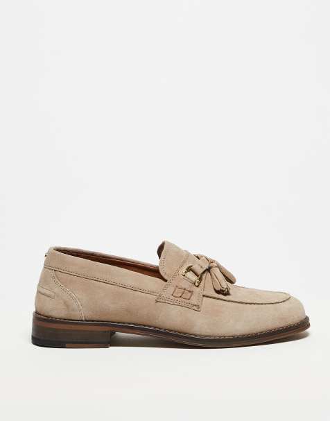 ASOS DESIGN – Szarobeżowe zamszowe loafersy z frędzlami - view 1