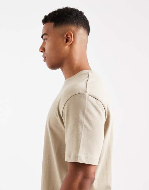 ASOS DESIGN – Szarobeżowy gruby T-shirt o luźnym kroju   , 4 z 5