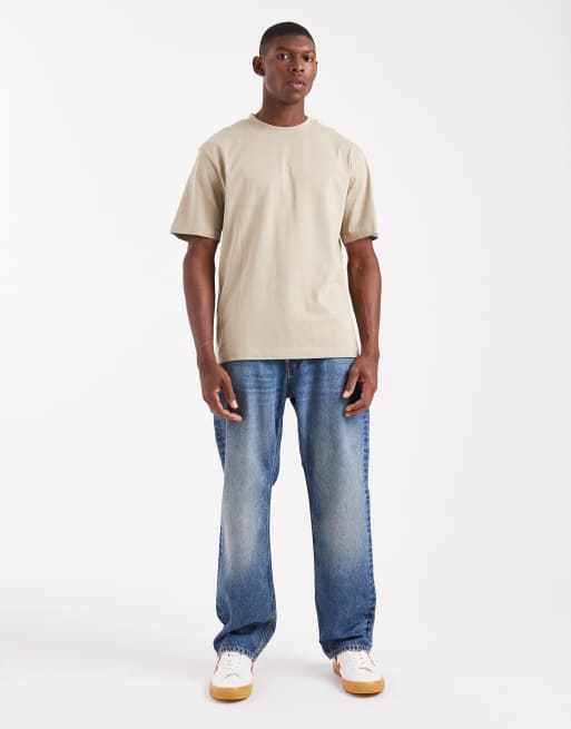 ASOS DESIGN – Szarobeżowy T-shirt o luźnym kroju , 2 z 5