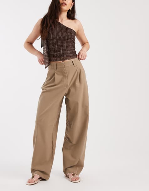 ASOS DESIGN – Szarobrązowe eleganckie spodnie barrel - view 1
