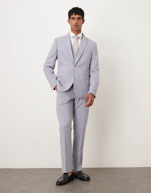 ASOS DESIGN – Szarofioletowa dopasowana marynarka garniturowa, 2 z 5