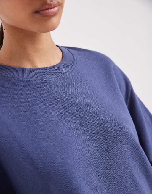 ASOS DESIGN – Szaroniebieski T-shirt oversize z fakturowanego dżerseju, 3 z 4