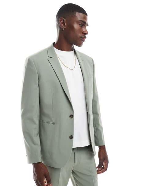 ASOS DESIGN – Szarozielona garniturowa marynarka o dopasowanym kroju - view 1