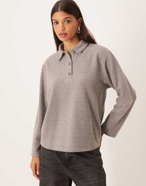 ASOS DESIGN – Szary bardzo miękki top oversize w stylu rugby, część zestawu - view 1