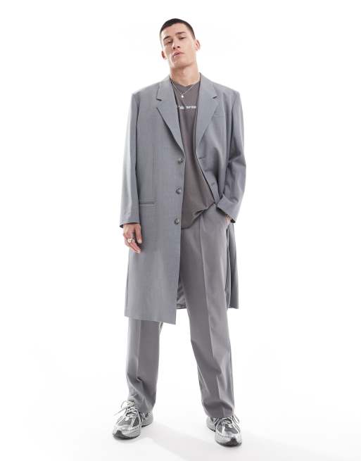 ASOS DESIGN – Szary elegancki płaszcz oversize typu dad fit , 2 z 5