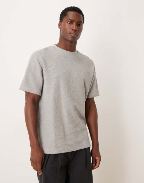ASOS DESIGN heavyweight relaxed t-shirt in grey boucle