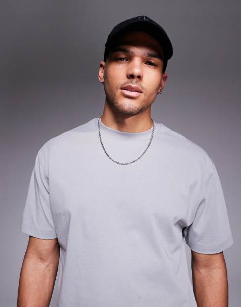 ASOS DESIGN – Szary gruby T-shirt o luźnym kroju - view 1