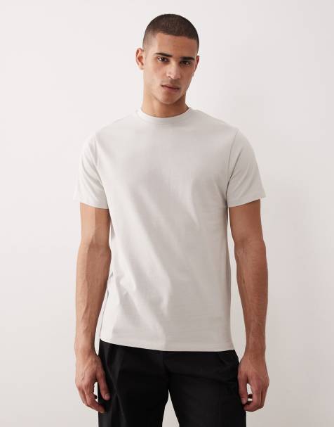 ASOS DESIGN – Szary gruby T-shirt o regularnym kroju - view 1