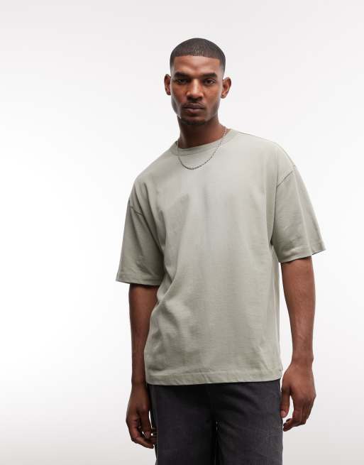 ASOS DESIGN – Szary gruby T-shirt oversize z grafiką z napisem, 5 z 5