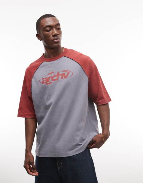 ASOS DESIGN – Szary gruby T-shirt oversize z grafiką z napisem - view 1