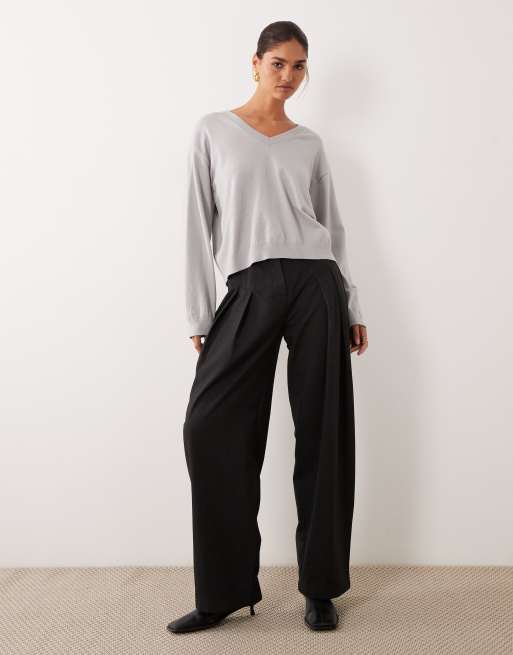 ASOS DESIGN – Szary luźny sweter z delikatnej dzianiny, 2 z 4
