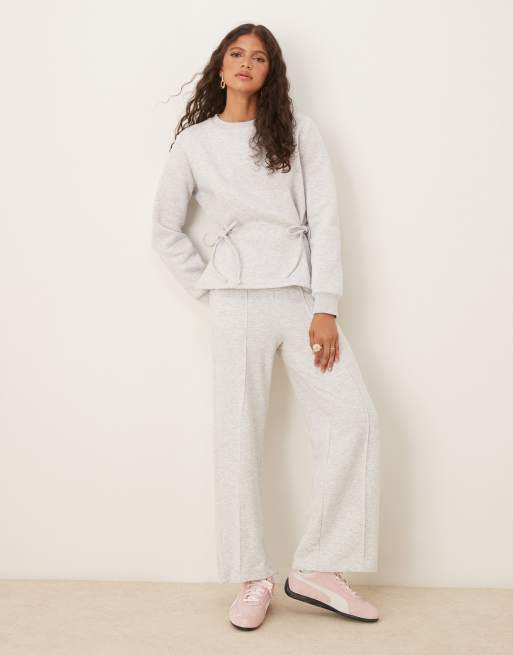 ASOS DESIGN – Szary melanżowy sweter z wiązaniami po bokach, 4 z 4