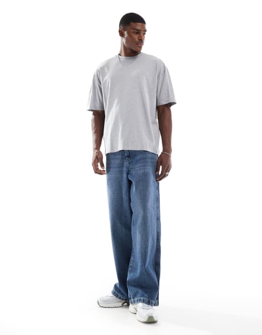 ASOS DESIGN – Szary melanżowy T-shirt oversize  , 3 z 4