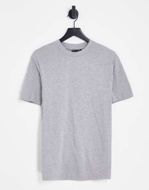 ASOS DESIGN – Szary melanżowy T-shirt z okrągłym dekoltem – GREY