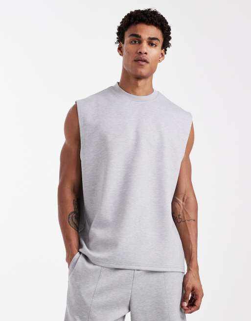 ASOS DESIGN – Luxe – Szary melanżowy zestaw z dzianiny interlock, 4 z 4