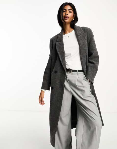 ASOS DESIGN – Szary płaszcz dad fit z diagonalu - view 1