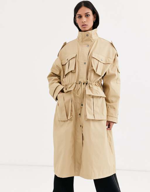 ASOS DESIGN – Szary płaszcz z kieszeniami, 4 z 4