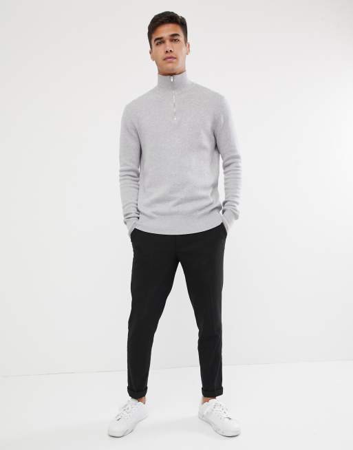 ASOS DESIGN – Szary sweter z krótkim suwakiem, 4 z 4