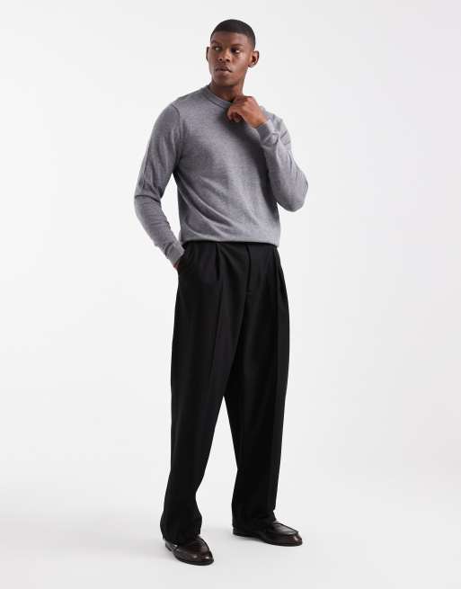 ASOS DESIGN – Szary sweter z dzianiny z okrągłym dekoltem, 2 z 5