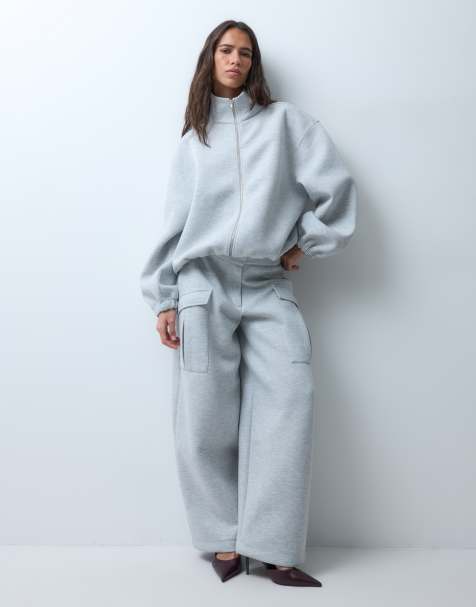 ASOS DESIGN – Szary zestaw z materiału w stylu scuba - view 1