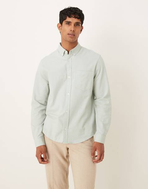ASOS DESIGN oxford regular shirt in sage green