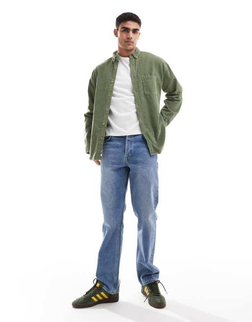  ASOS DESIGN – Szałwiowa sztruksowa koszula oversize w stylu lat 90., 2 z 4
